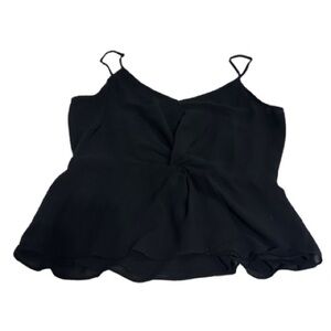 Naked Zebra Black Twist Front Peplum Cami Top – Size M